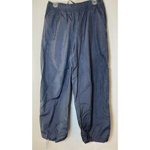 Athleta Lunar Sheen Utility Pant Parachute Bungee Hem Navy Blue Size Large L
